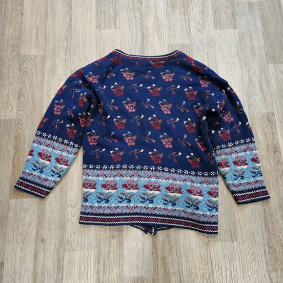 Vtg Basic Editions Cardigan Sweater Womens M Floral Grandmacore Cottagecore Boho - Picture 5 of 9